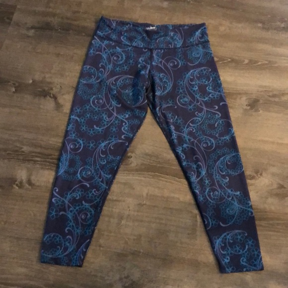 Women’s size large L.L. Bean blue leggings - Picture 1 of 8